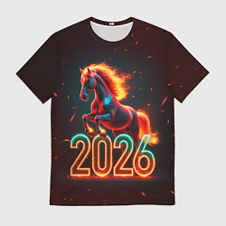 Футболка мужская Светящаяся лошадь 2026, цвет: 3D-принт