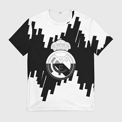 Мужская футболка Реал Мадрид белая геометрия