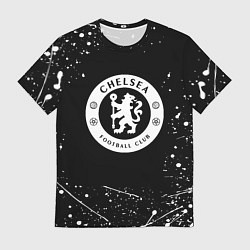 Мужская футболка Челси белые краски всплеск
