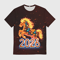 Мужская футболка Праздничная лошадь