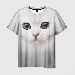 Мужская футболка Белый котик