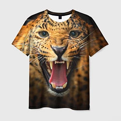 Мужская футболка Рык леопарда