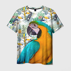 Мужская футболка Летний попугай