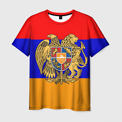 Футболка мужская Герб и флаг Армении, цвет: 3D-принт
