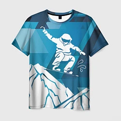 Мужская футболка Горы и сноубордист