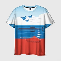 Мужская футболка Россия: Триколор армии