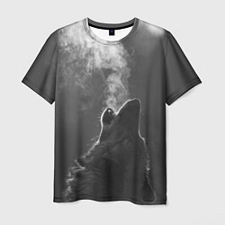 Мужская футболка Воющий волк