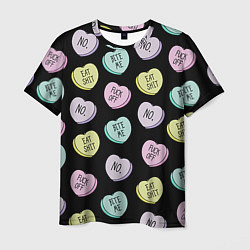 Мужская футболка Сердца с надписями