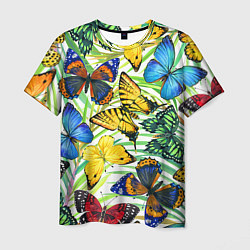 Мужская футболка Тропические бабочки