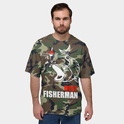 Футболка оверсайз мужская Best fisherman, цвет: 3D-принт — фото 2