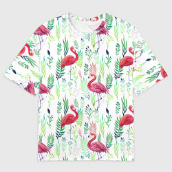 Футболка оверсайз мужская Цветы и бабочки 2, цвет: 3D-принт