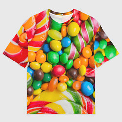 Футболка оверсайз мужская Сладкие конфетки, цвет: 3D-принт