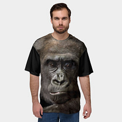 Футболка оверсайз мужская Глаза гориллы, цвет: 3D-принт — фото 2