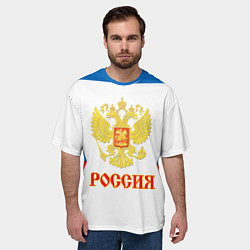 Футболка оверсайз мужская Сборная РФ: гостевая форма, цвет: 3D-принт — фото 2