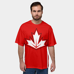 Футболка оверсайз мужская Сборная Канады: домашняя форма, цвет: 3D-принт — фото 2