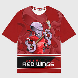 Футболка оверсайз мужская Detroit Red Wings, цвет: 3D-принт