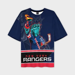 Футболка оверсайз мужская New York Rangers, цвет: 3D-принт