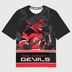 Футболка оверсайз мужская New Jersey Devils, цвет: 3D-принт