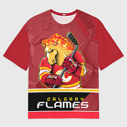 Футболка оверсайз мужская Calgary Flames, цвет: 3D-принт