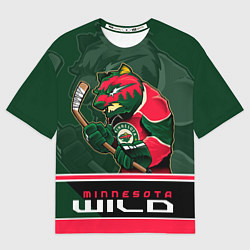 Футболка оверсайз мужская Minnesota Wild, цвет: 3D-принт