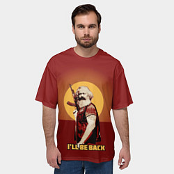 Футболка оверсайз мужская Маркс: Ill Be Back, цвет: 3D-принт — фото 2