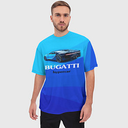 Футболка оверсайз мужская Bugatti hypercar, цвет: 3D-принт — фото 2