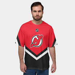 Футболка оверсайз мужская NHL: New Jersey Devils, цвет: 3D-принт — фото 2