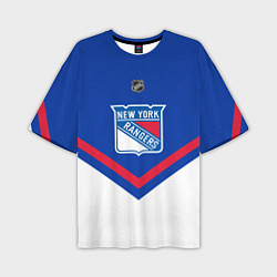 Футболка оверсайз мужская NHL: New York Rangers, цвет: 3D-принт