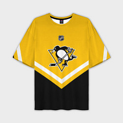 Футболка оверсайз мужская NHL: Pittsburgh Penguins, цвет: 3D-принт