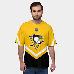 Футболка оверсайз мужская NHL: Pittsburgh Penguins, цвет: 3D-принт — фото 2