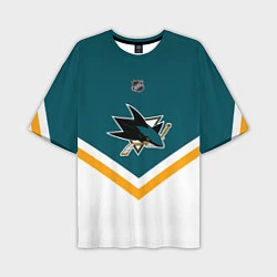 Футболка оверсайз мужская NHL: San Jose Sharks, цвет: 3D-принт