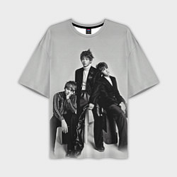 Футболка оверсайз мужская BTS Grey, цвет: 3D-принт