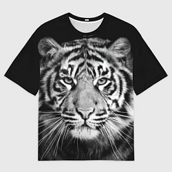 Футболка оверсайз мужская Мордочка тигра, цвет: 3D-принт