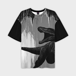 Мужская футболка оверсайз Пещера динозавра