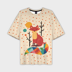 Футболка оверсайз мужская Осенняя лисичка, цвет: 3D-принт