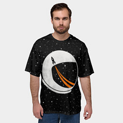 Футболка оверсайз мужская Шлем астронавта, цвет: 3D-принт — фото 2