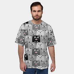 Футболка оверсайз мужская Котейки, цвет: 3D-принт — фото 2