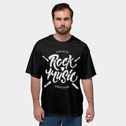 Футболка оверсайз мужская Rock Music, цвет: 3D-принт — фото 2