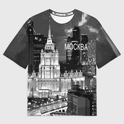Футболка оверсайз мужская Огни ночной Москвы, цвет: 3D-принт