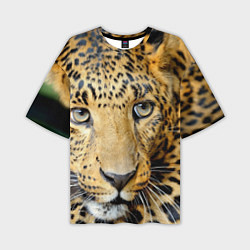 Футболка оверсайз мужская Улыбка леопарда, цвет: 3D-принт