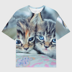 Мужская футболка оверсайз Котята