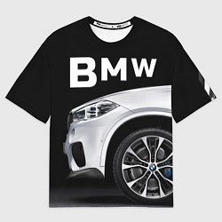 Футболка оверсайз мужская BMW: White Style, цвет: 3D-принт