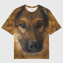Футболка оверсайз мужская Взгляд собаки, цвет: 3D-принт