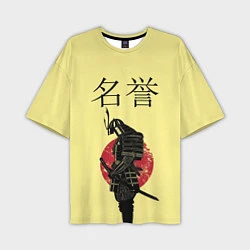 Мужская футболка оверсайз Японский самурай (честь)
