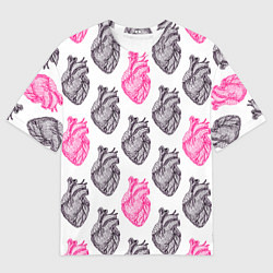 Футболка оверсайз мужская Сердца 1, цвет: 3D-принт