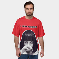 Футболка оверсайз мужская I said god damn, цвет: 3D-принт — фото 2