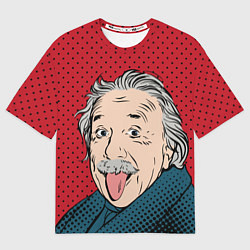 Футболка оверсайз мужская Альберт Эйнштейн: Поп-арт, цвет: 3D-принт