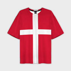 Футболка оверсайз мужская Флаг Дании, цвет: 3D-принт
