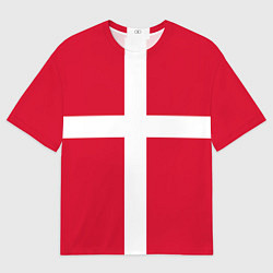 Футболка оверсайз мужская Флаг Дании, цвет: 3D-принт