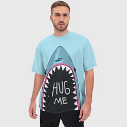 Футболка оверсайз мужская Shark: Hug me, цвет: 3D-принт — фото 2